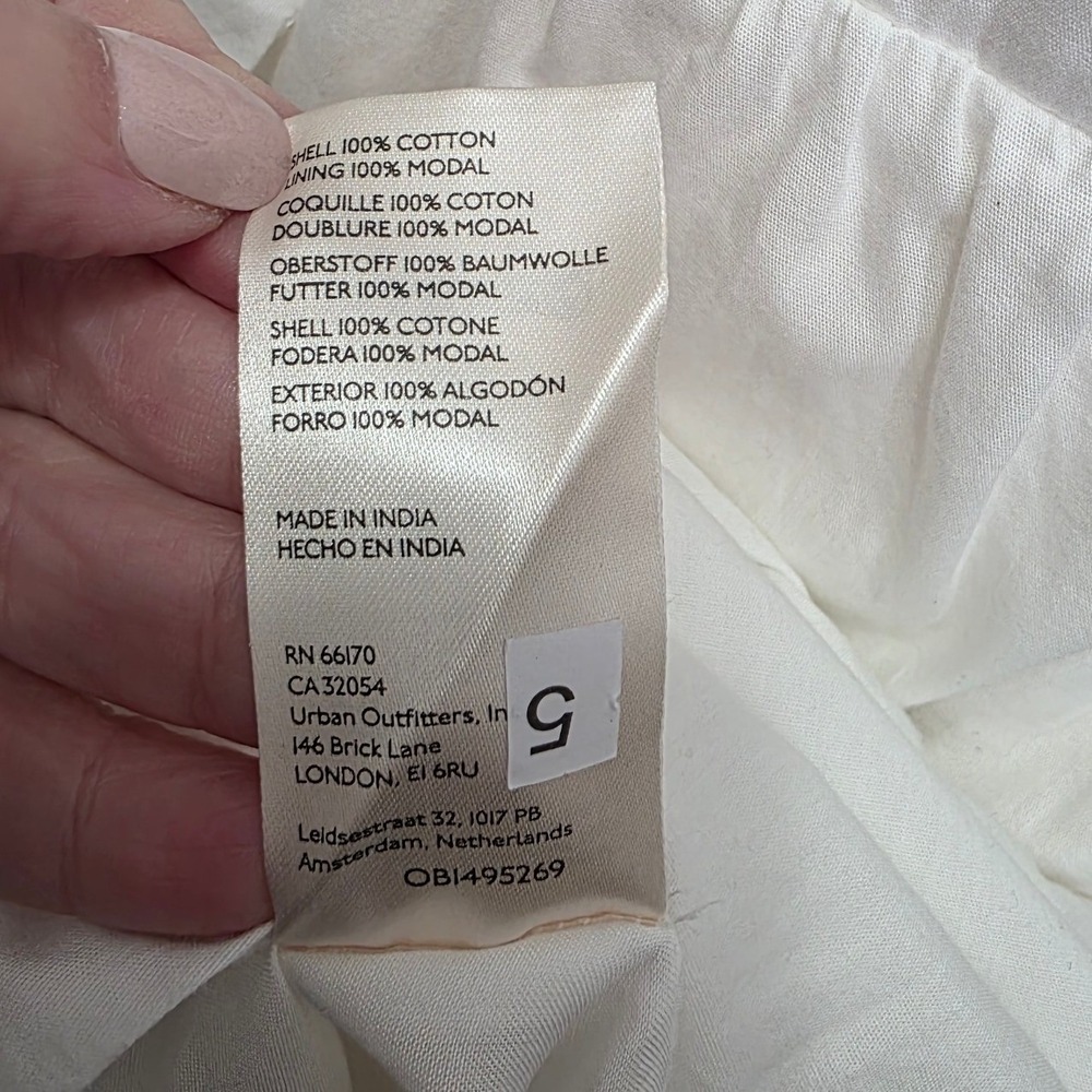 Anthropologie Halter Dress Women MP White Cotton Tiered Emily Beach Festival NWT - Picture 6 of 13